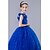 abordables Disfraces de películas y televisión-Princesas Cinderella Vestidos Vestido de niña de las flores Niños Chica Enagua de línea A vestido de vacaciones Navidad Halloween Carnaval Festival / Celebración Organdí Algodón Azul Oscuro Fácil