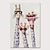 billige Dyremalerier-barnehage oljemaleri håndlaget håndmalt vegg kunst fargerik tegneserie giraffe dyr dekorasjon dekorert strukket ramme klar til å henge