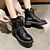 cheap Women&#039;s Boots-Women&#039;s Boots Daily Solid Colored Flat Heel Round Toe PU Buckle Black