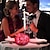 baratos Alimentado por Pilha-guirlanda flor artificial rosa luzes de fada buquê luzes de corda para casamento decoração do dia dos namorados 1m 10leds