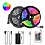 cheap LED Strip Lights-2x5M Flexible LED Light Strips Light Sets RGB Strip Lights 300 LEDs 5050 SMD 10mm 1 12V 6A Adapter 1 24Keys Remote Controller 1 set Multi Color Waterproof Cuttable Party 85-265 V