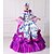 baratos Roupas de fantasias do Mundo Antigo &amp; Vintage-Maria Antonietta Rococó Vitoriano século 18 vestido de férias Vestidos Festa a Fantasia Baile de Máscara Vestido de formatura Mulheres Algodão Ocasiões Especiais Roxo Vintage Cosplay Comprimento Longo