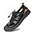 cheap Men&#039;s Handmade Shoes-Men&#039;s Sandals Leather Sandals Fisherman Sandals Comfort Sandals Handmade Shoes Walking Casual Outdoor Daily Nappa Leather Breathable Elastic Band Black Brown Summer Spring