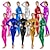 billiga Glansig-Zentai-kostymer Cosplay-kostym Kroppsdräkt Karnevalsdräkt Helkroppsdräkt Dam Alla Pojkar Cosplay Sexig kostym Ensfärgat Lycraspandex Kostym för Halloween Karnival Barnens Dag Barn Vuxna