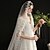 voordelige Bruidssluiers-Eénlaags Elegant en luxueus Bruidssluiers Kathedraalsluiers met Franje Tule