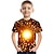 billige Toppe-Børn Drenge T-shirt Farveblok 3D-udskrivning Kortærmet Aktiv Sommer Orange