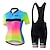 cheap Cycling Jersey &amp; Shorts / Pants Sets-21Grams Women&#039;s Cycling Jersey with Bib Shorts Short Sleeve Mountain Bike MTB Road Bike Cycling Rainbow Polka Dot Graphic Patterned Clothing Suit Black Green 3D Pad Cycling Breathable Sports Clothing
