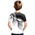 billige drenges 3d t-shirts-Drenge 3D Farveblok 3D Print T-shirt Kortærmet 3D-udskrivning Sommer Sport Gade Basale Polyester Rayon Børn 3-12 år udendørs Daglig