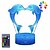 رخيصةأون ديكور وأضواء ليلية-dolphin 3d illusion delphinus delphis night lamp 16 color change touch white crack base power بواسطة بطاريات aa مع جهاز تحكم عن بعد