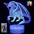 cheap Décor &amp; Night Lights-Dragon Dinosaur 3D LED Night Light Lamp 16 Colors Changing Dimmable with Touch and Remote Dragon Toys Light Birthday Gifts for Boys Kids