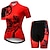 cheap Cycling Jersey &amp; Shorts / Pants Sets-21Grams® Women&#039;s Short Sleeve Cycling Jersey with Shorts Mountain Bike MTB Road Bike Cycling Black Red Gear Bike Clothing Suit Spandex Polyester 3D Pad Breathable Ultraviolet Resistant Quick Dry Back