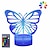 cheap Décor &amp; Night Lights-Butterfly 3D LED Night Light Lamps Optical Illusion Lamp 16 Colors Touch Xmas Decoration Lighting Table Desk Visual Lamp for Home Decoration and Kiddie Kids Children Family Holiday GIFS (Butterfly)