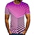お買い得  幾何学-男性用 シャツ Tシャツ グラフィック 幾何学模様 3D ラウンドネック ライトグリーン ピンク ネービーブルー パープル ゴールド プラスサイズ 祝日 お出かけ 半袖 プリント 衣類 ストリートファッション 誇張された デザイナー ベーシック