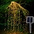 olcso LED szalagfények-napenergia szőlő ág vezetett kültéri húrlámpa szett 2m x 5 ág 100led kültéri vízálló kerti kerítés fa vezetett rugalmas húr tündér ág könnyű udvar girland terasz kerti dekoráció világítás