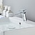 abordables Classiques-robinet de lavabo de salle de bain, cascade en laiton mitigeur monotrou robinets de bain de style moderne avec eau chaude et froide