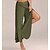 cheap Women&#039;s Pants-Women&#039;s Basic Culottes Wide Leg Chinos Layered Split Ruffle Pants Gym Yoga Stretchy Chinese Style Loose Dark Gray 5XL