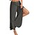 cheap Women&#039;s Pants-Women&#039;s Basic Culottes Wide Leg Chinos Layered Split Ruffle Pants Gym Yoga Stretchy Chinese Style Loose Dark Gray 5XL