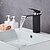 abordables Classiques-Robinet de lavabo de salle de bain - Finitions peintes en cascade Centrée Mitigeur monotrou Robinets de bain