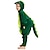 billige Kigurumi-pyjamas-Børne Kigurumi-pyjamas Dinosaurus Ensfarvet Onesie-pyjamas Polarfleece Cosplay Til Drenge og piger Jul Nattøj Med Dyr Tegneserie