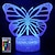 cheap Décor &amp; Night Lights-Butterfly 3D LED Night Light Lamps Optical Illusion Lamp 16 Colors Touch Xmas Decoration Lighting Table Desk Visual Lamp for Home Decoration and Kiddie Kids Children Family Holiday GIFS (Butterfly)