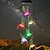 abordables Lumières de cordes solaires-guirlande solaire extérieure led lumière de jardin solaire led carillons éoliens solaires lumières extérieures lampe suspendue solaire étanche à changement de couleur pour la décoration de festival