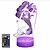 abordables Decoración y lámparas de noche-Little mermaid girls birthday xmas gift 16 colores que cambian el control remoto led nightlight 3d illusion night lamp kids room decor toy bedside desk lighting