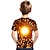 billige Toppe-Børn Drenge T-shirt Farveblok 3D-udskrivning Kortærmet Aktiv Sommer Orange