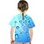 economico Top-Bambino Da ragazza maglietta T-shirt Manica corta Monocolore 3D Con stampe Blu Bambini Top Attivo Moda città Giornata universale dell&#039;infanzia