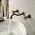 Недорогие Настенный монтаж-Смеситель для ванны - Ретро Старая латунь Монтаж на стену Керамический клапан Bath Shower Mixer Taps
