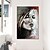 cheap People Paintings-Oil Painting Hand Painted Vertical People Abstract Portrait Modern Rolled Canvas (No Frame)