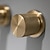 お買い得  壁掛け水栓金具-バスルームのシンクの蛇口、壁掛け式の真鍮の豪華なつや消しゴールド仕上げの広い洗面所の蛇口 2 つのハンドル 3 つの穴の洗面台のシンクの混合栓、ホットとコールドのスイッチ付き