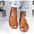 cheap Women&#039;s Sandals-Women&#039;s Sandals Wedge Sandals Orthopedic Sandals Gladiator Sandals Roman Sandals Outdoor Daily Walking Solid Color Wedge Sandals Summer Flat Heel Open Toe Vintage Classic Casual Microfiber PU Loafer