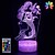 cheap Décor &amp; Night Lights-Little Mermaid Girls Birthday Xmas Gift 16 Colors Changing Remote Control LED Nightlight 3D Illusion Night Lamp Kids Room Decor Toy Bedside Desk Lighting