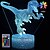 cheap Décor &amp; Night Lights-Dinosaur 3D Night Light Table Desk Lamp  16 Colors Optical Illusion Touch Control Lights with Acrylic Flat &amp;amp; ABS Base &amp;amp; USB Cable for Christmas Gift