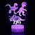 cheap 3D Night Lights-Dinosaur 3D Illusion LED Night Lamp Desk Lamp 3D Optical Illusion Visualization LED Night Lights Table Lamp 16 Colors 3D Illusion Lights Multicolored USB Power for Living Bed Room Bar Best Gift Toys