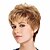 halpa vanhempi peruukki-Synteettiset peruukit Kihara Matte Kerroksittainen leikkaus Peruukki Lyhyt Tummanruskea / Golden Blonde Synteettiset hiukset 6 inch Naisten Muodikas malli curling Pörröinen Kulta