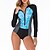 cheap Wetsuits &amp; Diving Suits-Women&#039;s One Piece Swimsuit Swimwear Quick Dry Breathable Long Sleeve Front Zip - Swimming Surfing Water Sports Patchwork Autumn / Fall Spring Summer / Stretchy