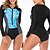 cheap Wetsuits &amp; Diving Suits-Women&#039;s One Piece Swimsuit Swimwear Quick Dry Breathable Long Sleeve Front Zip - Swimming Surfing Water Sports Patchwork Autumn / Fall Spring Summer / Stretchy