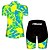 cheap Men&#039;s Clothing Sets-21Grams Women&#039;s Cycling Jersey with Shorts Short Sleeve Mountain Bike MTB Road Bike Cycling Yellow+Blue Cat Animal Bike Clothing Suit Spandex Polyester 3D Pad Breathable Ultraviolet Resistant Quick
