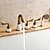 cheap Bathtub Faucets-Bathtub Faucet - Contemporary Antique Copper Tub And Shower Ceramic Valve Bath Shower Mixer Taps