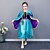 cheap Movie &amp; TV Theme Costumes-Princess Anna Dress Outfits Flower Girl Dress Girls&#039; Movie Cosplay A-Line Slip Vacation Dress Blue Dress Cloak Children&#039;s Day Masquerade Tulle Polyester