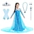 cheap Movie &amp; TV Theme Costumes-Frozen Princess Elsa Dress Flower Girl Dress Girls&#039; Movie Cosplay A-Line Slip Pattern Dress With Accessories Children&#039;s Day Masquerade Cotton World Book Day Costumes