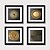 cheap Prints-4 Panel Wall Art Canvas Poster Painting Artwork Picture Gold Abstract Pattern Home Decoration Décor Stretched Frame Ready to Hang