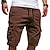 abordables Bermudas cargo-Hombre Pantalón Corto Cargo Correa Multi bolsillo Color sólido Al Aire Libre Longitud de la rodilla Diario Fin de semana Mezcla de Algodón Ropa de calle Casual Negro Blanco Rígido