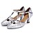 cheap Ballroom Shoes &amp; Modern Dance Shoes-Women&#039;s Latin Shoes Modern Shoes Ballroom Shoes Salsa Shoes Heel Buckle Splicing Cuban Heel Closed Toe Bronze Silver Gold Buckle T-Strap / Performance / Practice