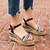 cheap Women&#039;s Sandals-Women&#039;s Sandals Wedge Sandals Animal Print Wedge Heel Open Toe Daily PU Animal Patterned White Brown