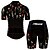 baratos Conjuntos de Roupa de Homem-21Grams® Men&#039;s Short Sleeve Cycling Jersey with Shorts Summer Spandex Polyester Black Solid Color Floral Botanical Bike Clothing Suit UV Resistant Breathable Quick Dry Sweat wicking Sports Solid Color