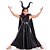 cheap Movie &amp; TV Theme Costumes-Maleficent Dress Cloak Flower Girl Dress Girls&#039; Movie Cosplay A-Line Slip Vacation Dress Black Dress Cloak Headwear Children&#039;s Day Masquerade Polyester