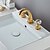 cheap Multi Holes-Widespread Bathroom Sink Faucet,Brass Two Handle Three Holes,Crystal Handle Bath Taps