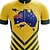 ieftine Seturi de îmbrăcăminte pentru bărbați-21Grams Bărbați Manșon scurt Jersey de ciclism cu pantaloni scurți Vară Negru / Galben Australia Steag Național Bicicletă Costume Rezistent la UV Pad 3D Uscare rapidă Respirabil Dungi reflectorizante